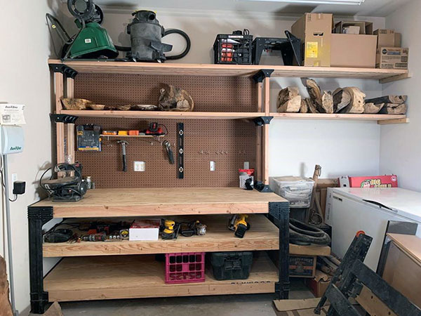 Pegboard in birch plywood black -comes with shelves and pegs