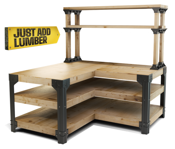 2x4 Basics Workbench Kit Garage Storage Table Tools Shelf DIY Workshop Bench New 
